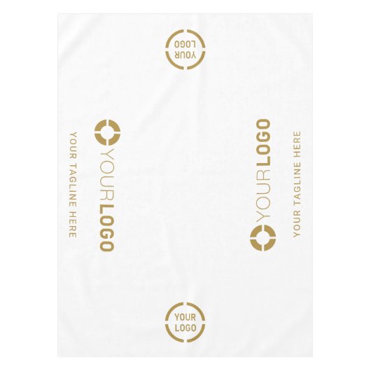 ホワイトカスタム会社ロゴのプロモーション表示 テーブルクロス (正面)