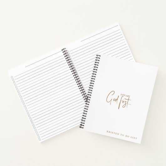 ホワイトカスタム神の第1月To Doリストのチェックリスト ノートブック (内部)