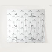 ホワイトカスタム・ビジネス・ロゴの背景の展示会 タペストリー (正面(横))