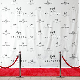 ホワイトカスタム・ビジネス・ロゴの背景の展示会 タペストリー