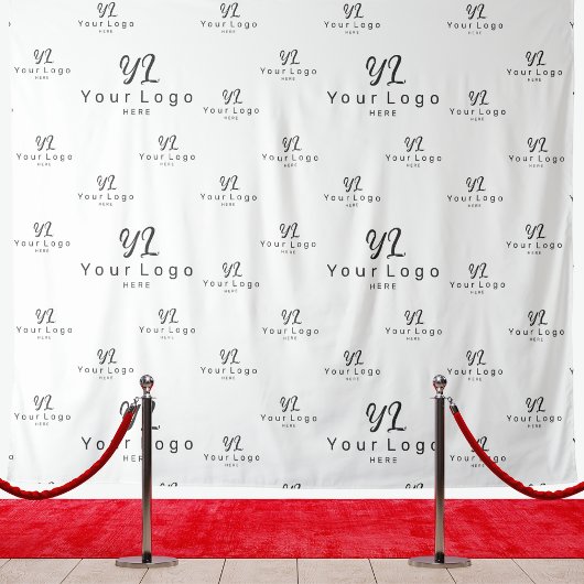 ホワイトカスタム・ビジネス・ロゴの背景の展示会 タペストリー