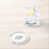 ホワイトカスタム・ビジネス・ロゴ・ブランド ラウンドペーパーコースター (インサイチュ)