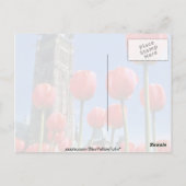 ホワイトカナダチューリップフェスティバルピースタワーとトゥ ポストカード (裏面)