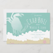 ホワイトカニの煮込みパーティー 砂浜の波 ご招待 招待状 (正面)