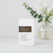 ホワイトカフェノワール丸いコーナービジネスカード 名刺 (スタンド正面)