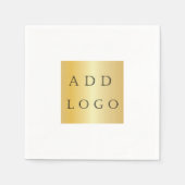 ホワイトカフェバービジネスロゴ スタンダードカクテルナプキン (正面)