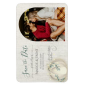 ホワイトカボチャとストリングライト(写真付) マグネット (縦)