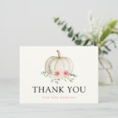 ホワイトカボチャとピンクの花模様ありがとう (スタンド正面)