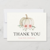 ホワイトカボチャとピンクの花模様ありがとう (正面)