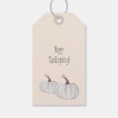 ホワイトカボチャとフラワーウォーターカラーアート ギフトタグ (裏面)