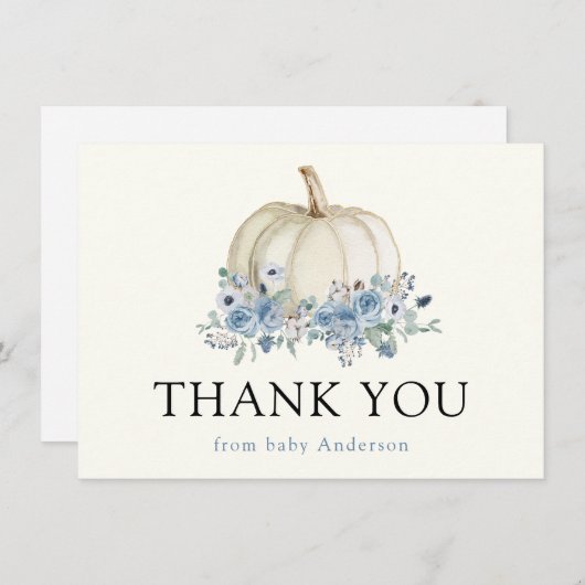 ホワイトカボチャとブルーフローラありがとう (正面/裏面)