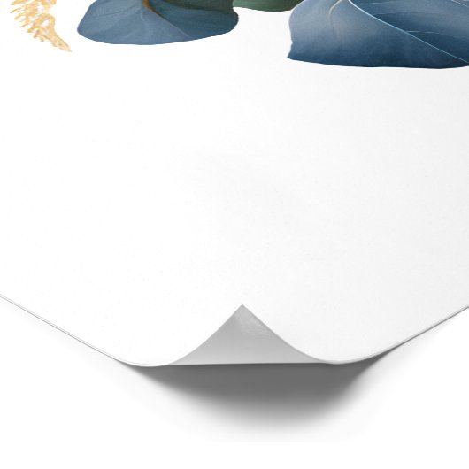 ホワイトカボチャとユーカリの緑の秋 ポスター (角)