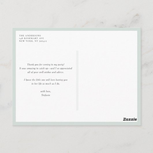 ホワイトカボチャと緑の秋ありがとう ポストカード (裏面)