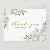 ホワイトカボチャと緑の秋ありがとう ポストカード (正面)