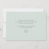 ホワイトカボチャと緑の秋の赤ちゃんシャワー サンキューカード (裏面)