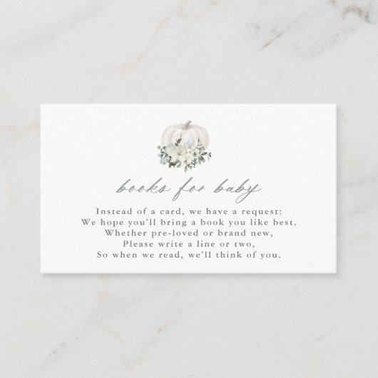 ホワイトカボチャと花の本ベビー囲い エンクロージャーカード (正面)