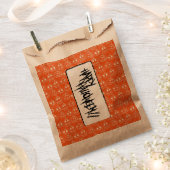 ホワイトカボチャのハロウィンパターン フェイバーバッグ (クリップ留めされた状態)