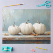 ホワイトカボチャのヴィンテージブルーテーブル 薄葉紙 (クラフト)