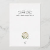 ホワイトカボチャの友情 箔招待状 (裏面)