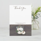 ホワイトカボチャの木製サンクスカード サンキューカード (スタンド正面)