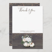 ホワイトカボチャの木製サンクスカード サンキューカード (正面/裏面)