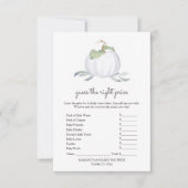 ホワイトカボチャは正しい価格のゲームを推測 招待状 (正面)