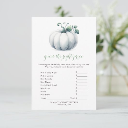 ホワイトカボチャは正しい価格のゲームを推測 招待状 (スタンド正面)