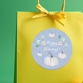 ホワイトカボチャフローラウォーターカラーアート ラウンドシール