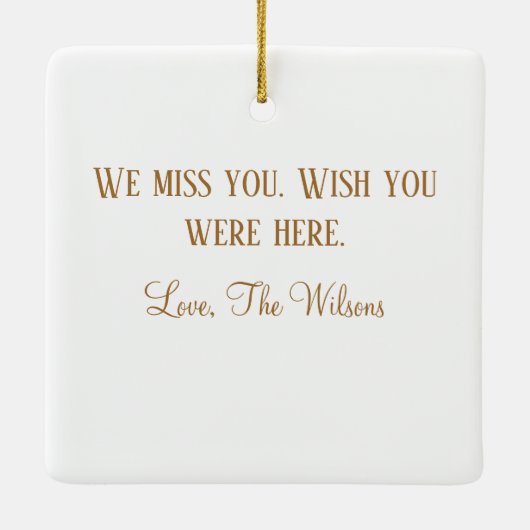 ホワイトカボチャフローラハッピーサンクスギビングオーナメント セラミックオーナメント (裏面)