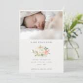 ホワイトカボチャフローラ写真ベビー誕生発表 サンキューカード (スタンド正面)