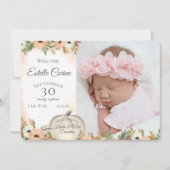 ホワイトカボチャフローラ誕生のお知らせ(写真あり) 招待状 (正面)