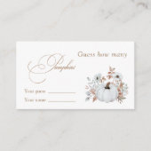 ホワイトカボチャブライダルシャワーいくつカボチャ エンクロージャーカード (正面)