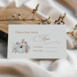 ホワイトカボチャブライダルシャワーー数キス エンクロージャーカード