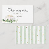 ホワイトカボチャブライダルシャワー何個のアンディー エンクロージャーカード (正面/裏面)