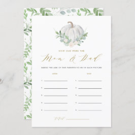 ホワイトカボチャ何歳のお母さんとパパゲーム 招待状