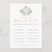 ホワイトカボチャ何歳の親ゲーム エンクロージャーカード (正面)