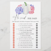 ホワイトカボチャ彼は彼女はブライダルシャワーゲームと言った (正面)