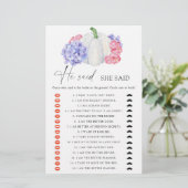 ホワイトカボチャ彼は彼女はブライダルシャワーゲームと言った (スタンド正面)