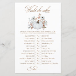 ホワイトカボチャ彼女はむしろブライダルシャワーゲーム