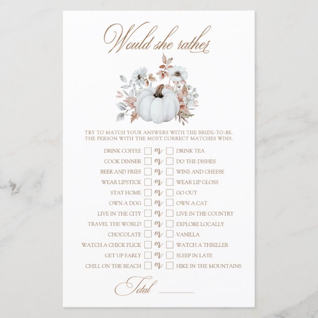 ホワイトカボチャ彼女はむしろブライダルシャワーゲーム (正面)