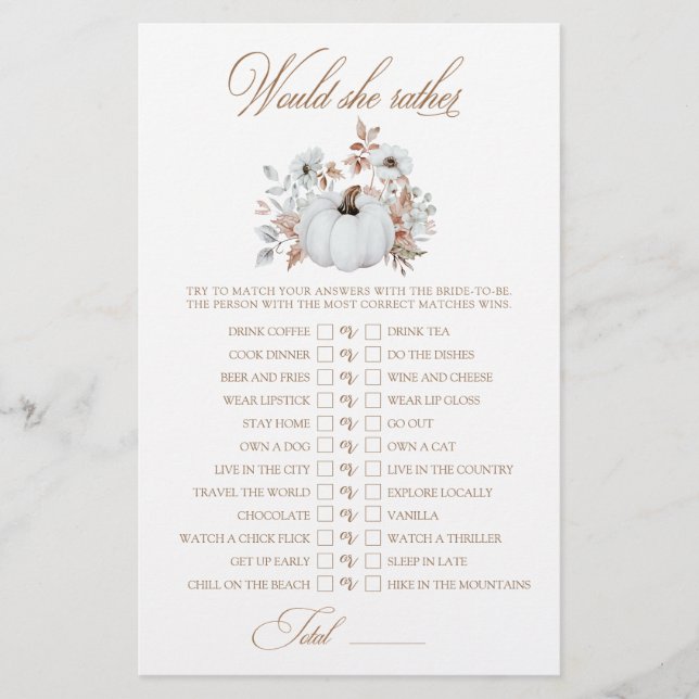 ホワイトカボチャ彼女はむしろブライダルシャワーゲーム (正面)