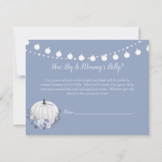 ホワイトカボチャ母の腹サイズ赤ちゃんシャワーゲーム 招待状 (正面)