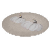 ホワイトカボチャ水彩アートパターン カッティングボード (角)