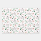 ホワイトカボチャ水彩アートパターン ラッピングペーパーシート (正面)