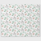 ホワイトカボチャ水彩アートパターン ラッピングペーパー (フラット)