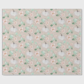 ホワイトカボチャ水彩アートパターン ラッピングペーパー (フラット)