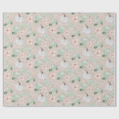 ホワイトカボチャ水彩アートパターン ラッピングペーパー (フラット)