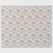 ホワイトカボチャ水彩画の模様 ラッピングペーパー (フラット)