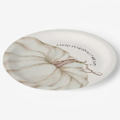 ホワイトカボチャ男女兼用の赤ちゃんシャワー ペーパープレート (アングル)