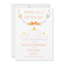 ホワイトカボチャ秋の双子ベビーシャワーbyメール